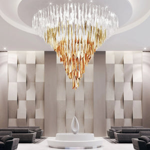 Prismora Glass Chandelier – Modern Elegance in Light