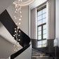 Frosted Plum Glass Branch Chandelier – A Statement Piece for Grand Staircases