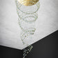 Design visual of the spiral crystal butterfly chandelier and gold canopy