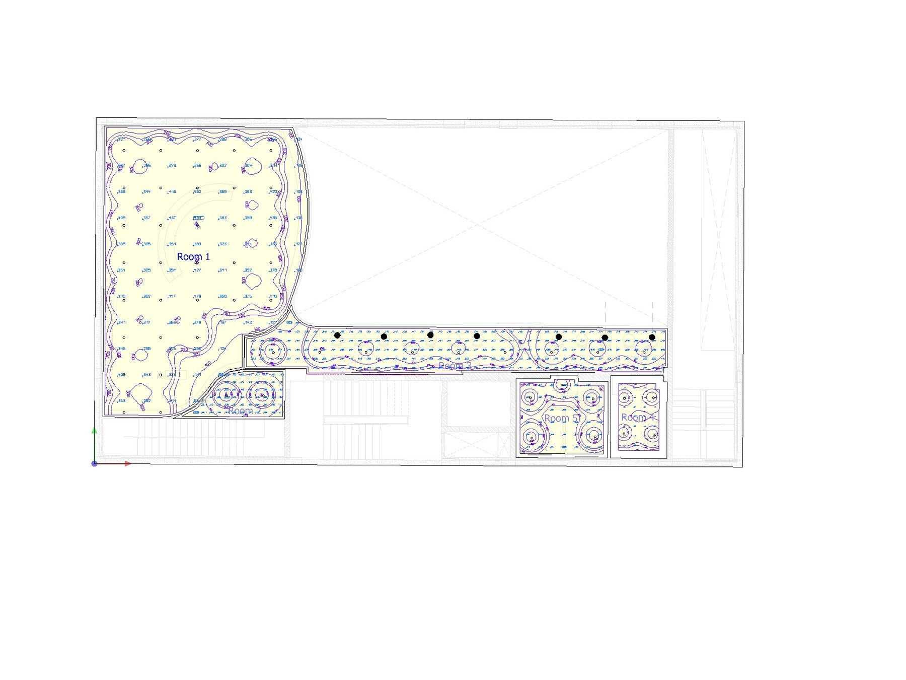 Sportball original layout — uneven coverage zones
