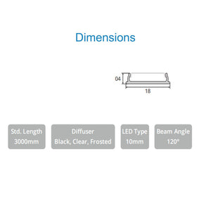 JS-JAS JSAS-Bend 1806 Surface Bendable Alluminium Profile For Strips 040-JAS-S1806