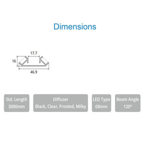 JS-JAS JSAS-Edge Profile Double Sided Shelf Edge Alluminium Profile For Strips 045-JAS-S4716