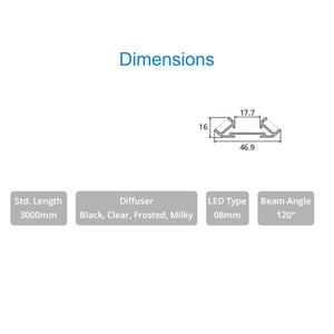 JS-JAS JSAS-Edge Profile Double Sided With Veneer Slot Shelf Edge Alluminium Profile For Strips 046-JAS-S4716