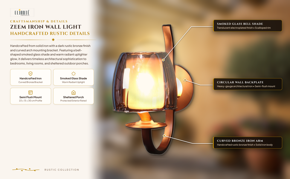 Zeem Iron Wall Light construction detail