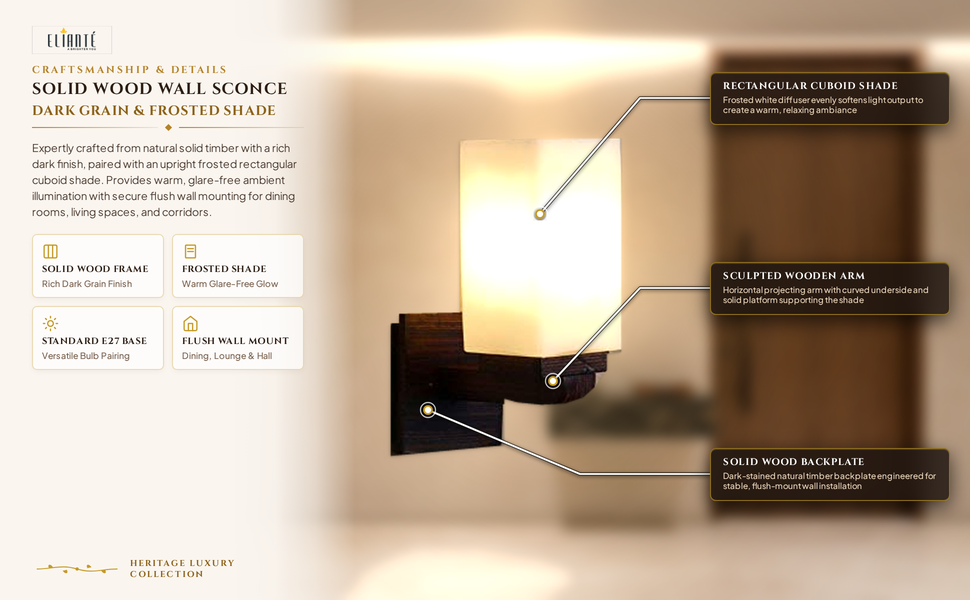 Wooden Wood Wall Light - 69-1W construction detail