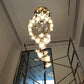 Magnolia Blossom Glass Cascade Chandelier – A Statement Piece for Double-Height Foyers