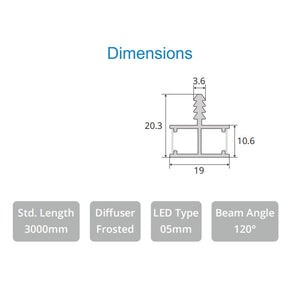 JS-JAS Furniture Alluminium Profile For Strips 050-JAS-S1920