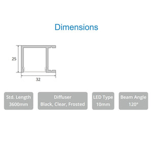 JS-JAS LP 05-03 Wall Square Wall Up Light Alluminium Profile For Strips 055-JAS-S3225