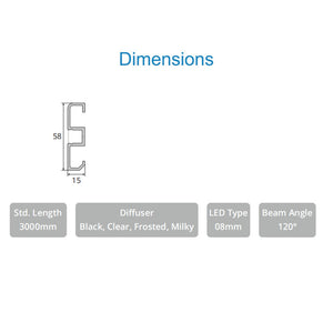 JS-JAS JSAS-LP 07-03 Skirting Small Skirting Alluminium Profile For Strips 057-JAS-S1558