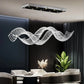 Seranova Wave Crystal Chandelier – Luxury Wave-Inspired LED Crystal Dining Light for Modern Interiors