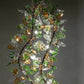 Emerald & Amber Glass Leaf Wreath Chandelier – A Statement Piece for Double-Height Lobbies