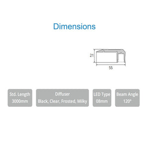 JS-JAS LP 0702 Step Light Down Step Light Alluminium Profile For Strips 060-JAS-S5521