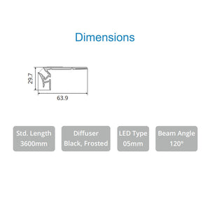 JS-JAS LP 0702A Step Lightup & Down Step Light Alluminium Profile For Strips 061-JAS-S6430