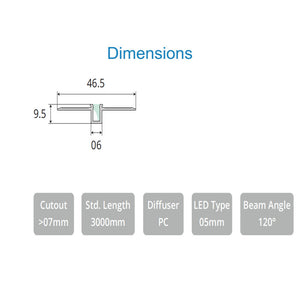 JS-JAS Jas Micro/Flat Furniture Alluminium Profile For Strips 068-JAS-R4609