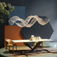 Seranova Wave Crystal Chandelier – Luxury Wave-Inspired LED Crystal Dining Light for Modern Interiors
