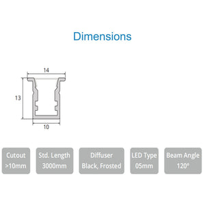 JS-JAS JSAS-Mirco Rm1013 Trim Recessed Alluminium Profile For Strips 070-JAS-R1013