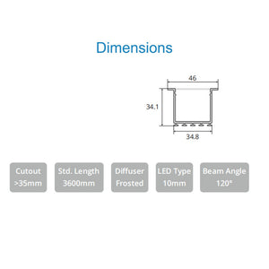 JS-JAS JSAS-Eco 3535 Trim Recessed Alluminium Profile For Strips 081-JAS-R3535