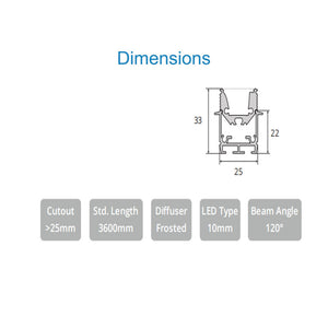 JS-JAS Jas Wall Washer Asymmetric Recessed Retail Shelf Alluminium Profile For Strips 087-JAS-R2533