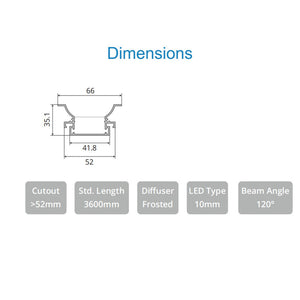 JS-JAS Glow Alluminium Profile For Strips 088-JAS-R5235