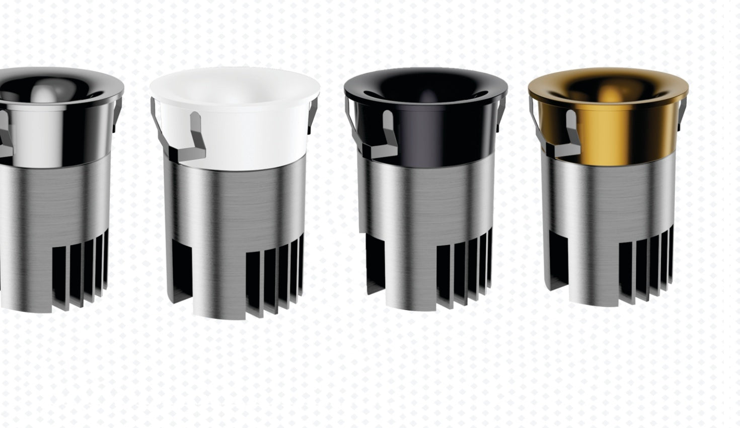 LCP-001 Black & White body style — chrome and white reflector composition