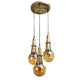 ELIANTE Gold Iron Base Gold White Shade Hanging Light - 095-3Lp - Bulb Included