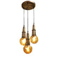 ELIANTE Gold Iron Base Gold White Shade Hanging Light - 095-3Lp - Bulb Included