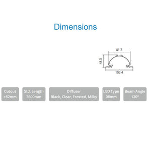 JS-JAS LP 011-06 Pop Trimless Half Round Recessed Trimless Cove Alluminium Profile For Strips 095-JAS-R8248