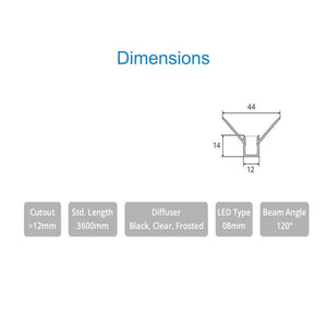 JS-JAS JSAS-Pop Corner Out 1214 Pop Out-Corner Recessed Trimless Alluminium Profile For Strips 097-JAS-R1214