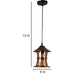 Marrón Brown Metal Hanging Light - 099-1LP-CFL-HALO - Included Bulbs