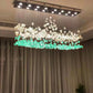 Gemstoniya Crystal Glass Chandelier – Modern Luxury Hanging Light for Living & Dining Room