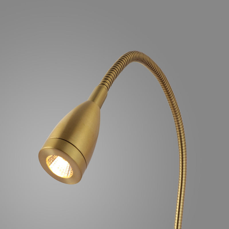 JSPHILO 1-031-3W-Gold Impressions Flexible Gooseneck Wall Light