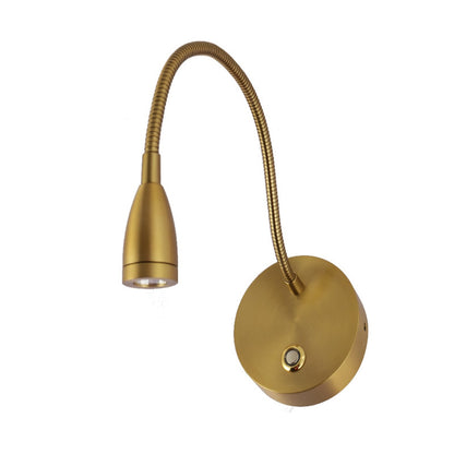 JSPHILO 1-031-3W-Gold Impressions Flexible Gooseneck Wall Light