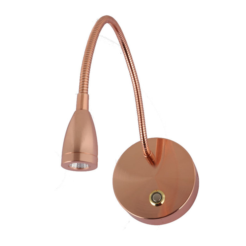 JSPHILO 1-031-3W-Rose Gold Impressions Flexible Gooseneck Wall Light