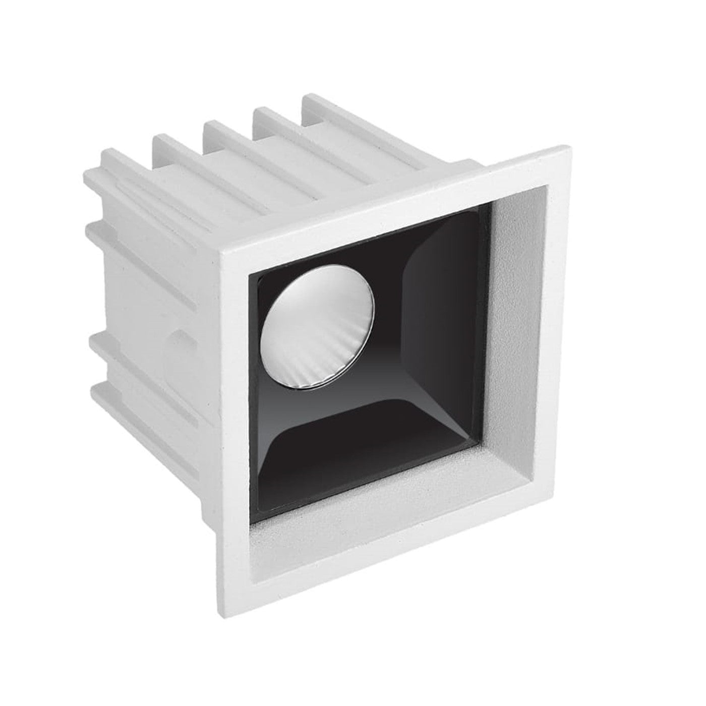 1 Module Square Black Linea 50-SR Deep Recessed Reflector Ring Cob Downlight 8w ALLN5008