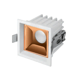 1 Module Square Rose Gold Linea 50-SR Deep Recessed Reflector Ring Cob Downlight 8w ALLN5008