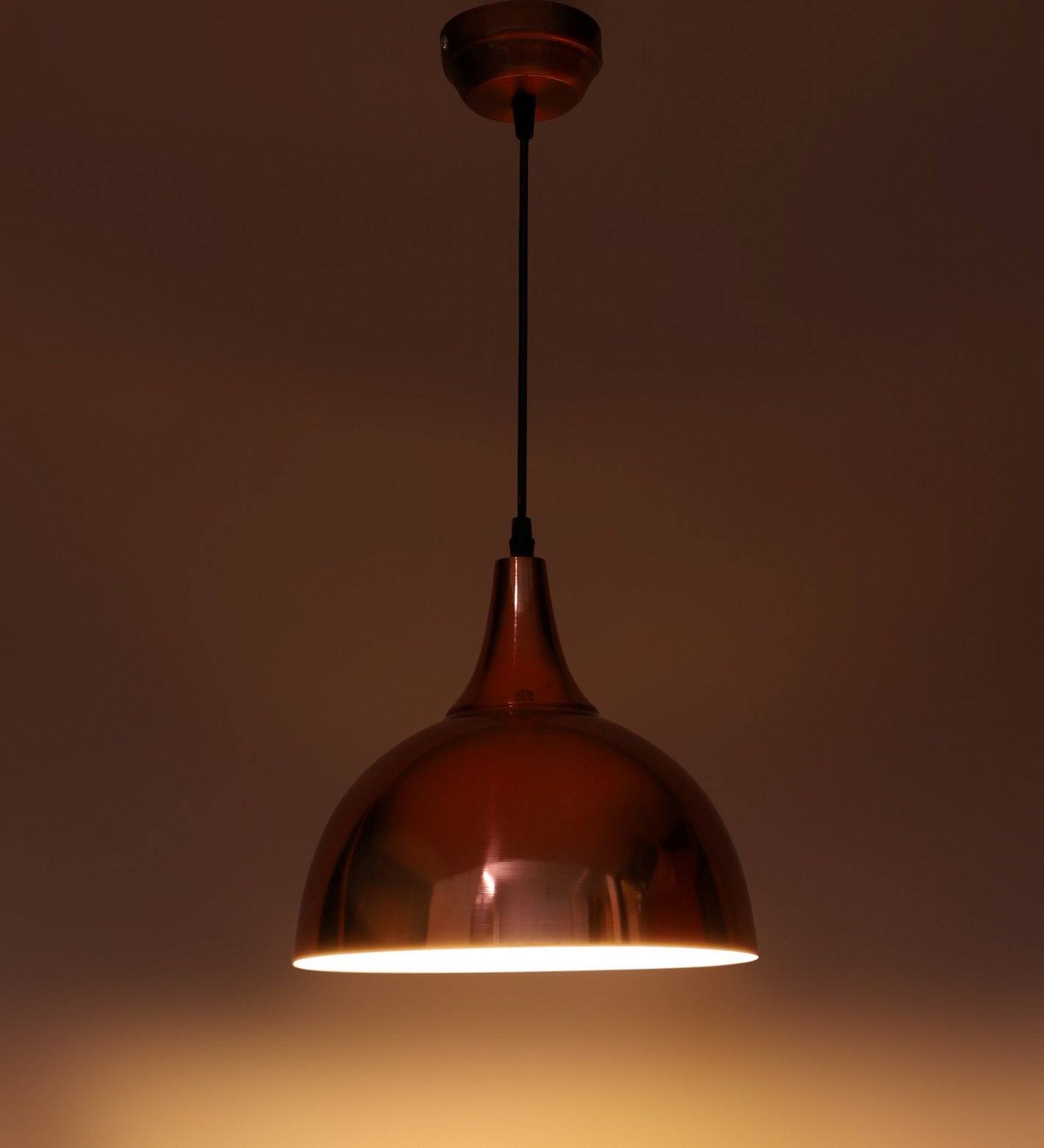 Golden  Metal  Hanging Light -10inch -Shade Copper - Included Bulb