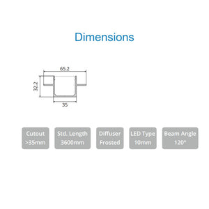 JS-JAS JSAS-Pop Wings 3535 Recessed Trimless Alluminium Profile For Strips 100-JAS-R3535
