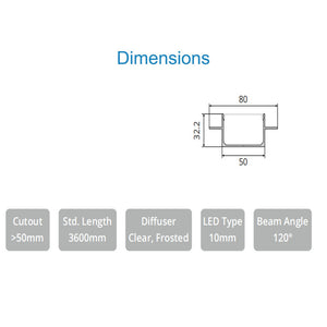 JS-JAS JSAS-Pop Wings 5035 Recessed Trimless Alluminium Profile For Strips 101-JAS-R5035