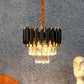 1015-300Mm Eliante Black And Gold Crystal Chandeliers  - Inbuilt Led Color Cw + Ww + Nw