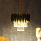1015-300Mm Eliante Black And Gold Crystal Chandeliers  - Inbuilt Led Color Cw + Ww + Nw