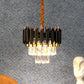 1015-300Mm Eliante Black And Gold Crystal Chandeliers  - Inbuilt Led Color Cw + Ww + Nw