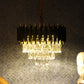 1015-400Mm Eliante Black And Gold Crystal Chandeliers  - Inbuilt Led Color Cw + Ww + Nw