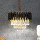 1015-400Mm Eliante Black And Gold Crystal Chandeliers  - Inbuilt Led Color Cw + Ww + Nw