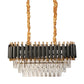 1015-600X300Mm Eliante Black And Gold Crystal Chandeliers  - Inbuilt Led Color Cw + Ww + Nw