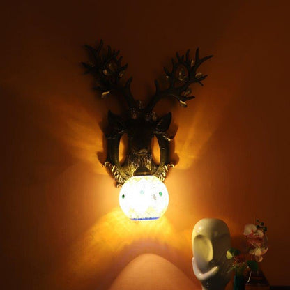 Eliante Cierva Black and Gold Wood Wall Light - E27 holder - without Bulb - 1039-1W