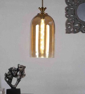 Lazionix Gold Iron Hanging Light  | E27 holder | Included Bulb | Eliante by Jainsons Lights