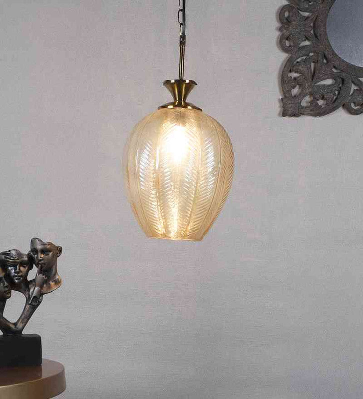 Rayvora Gold Iron Hanging Light  | E27 holder | Included Bulb | Eliante by Jainsons Lights