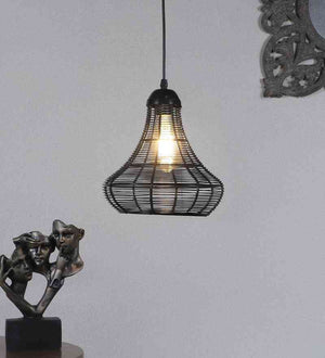 Trevola Black Iron Hanging Light  | E27 holder | Included Bulb | Eliante by Jainsons Lights