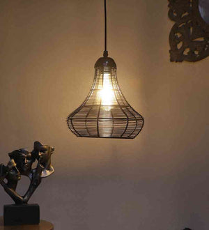 Trevola Black Iron Hanging Light  | E27 holder | Included Bulb | Eliante by Jainsons Lights