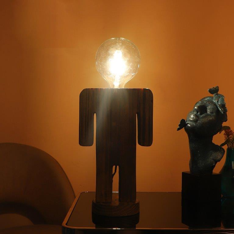 Eliante Hombre Natural Wood Wood table lamp - E27 holder - without Bulb - 1045-TL